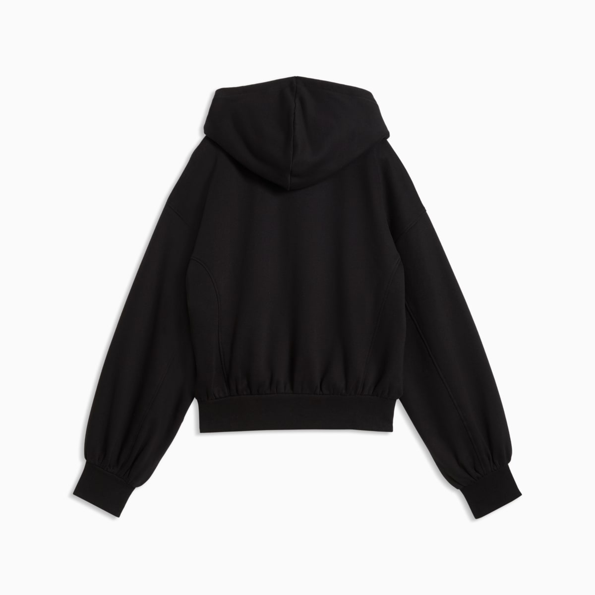 HER Relaxed Fleece Hoodie Women - PUMA Black - back on white background