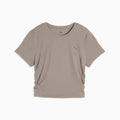 CLOUDSPUN Ribbed Slim Training Tee Women - Mouse Gray - front on white background