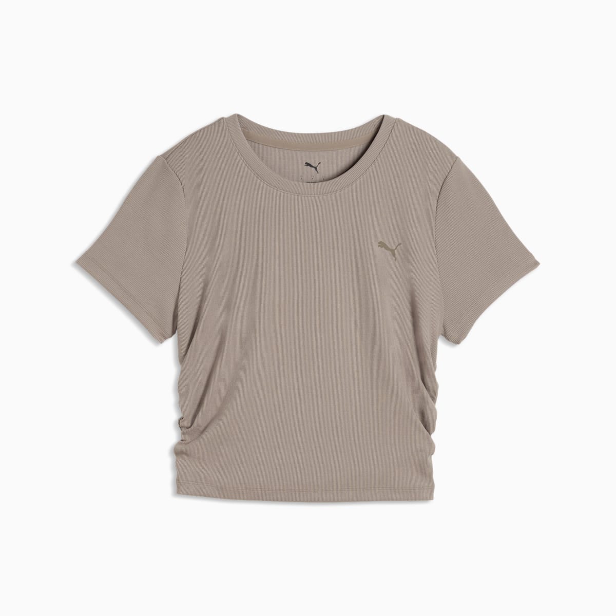 CLOUDSPUN Ribbed Slim Training Tee Women - Mouse Gray - front on white background