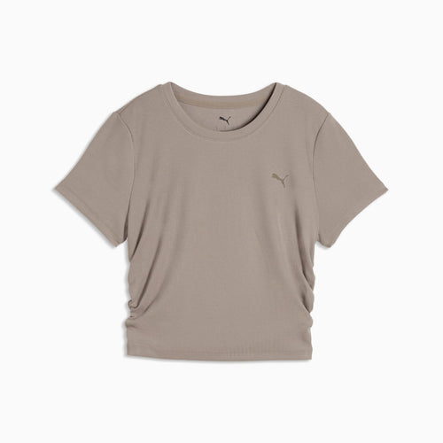CLOUDSPUN Ribbed Slim Training Tee Women - Mouse Gray - front on white background