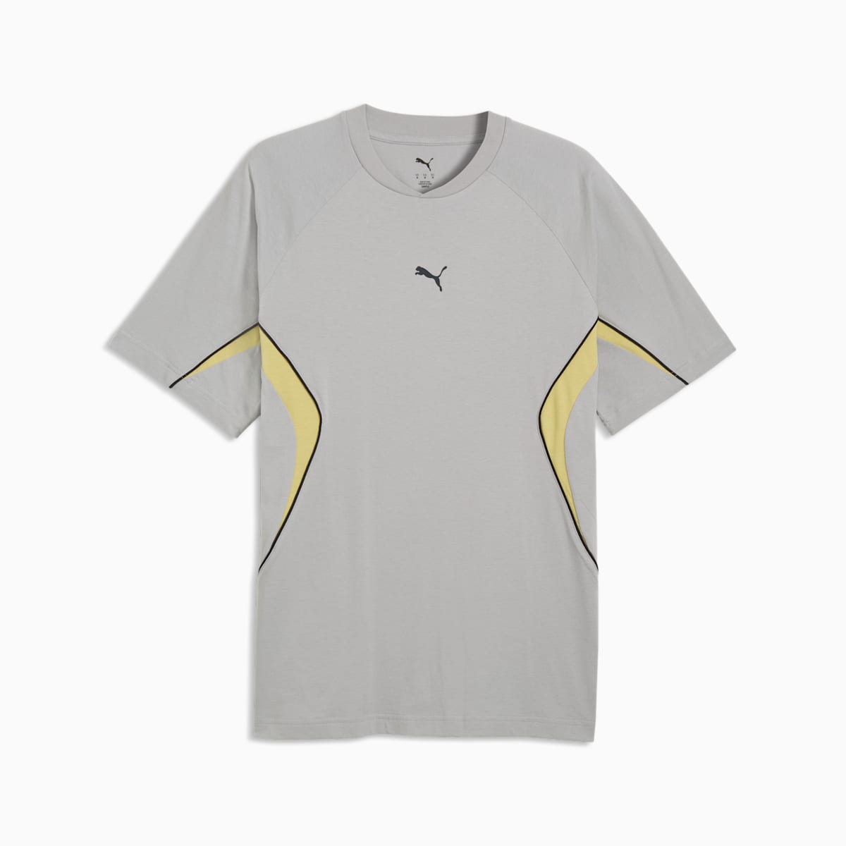 PUMA Sport Relaxed Colourblocked Tee Men - Gray Echo - front on white background
