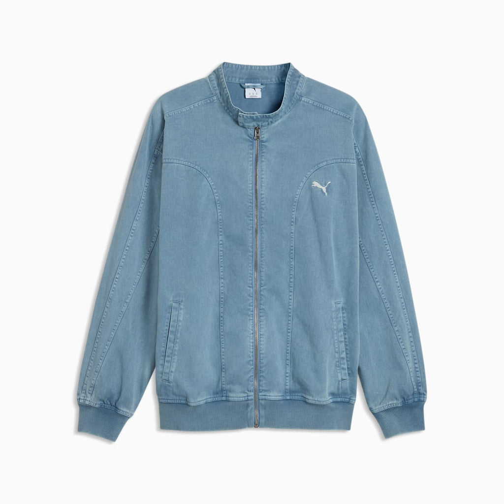FUTURE.PUMA.ARCHIVE Relaxed Washed Twill T7 Track Jacket - Cool Blue - front on white background