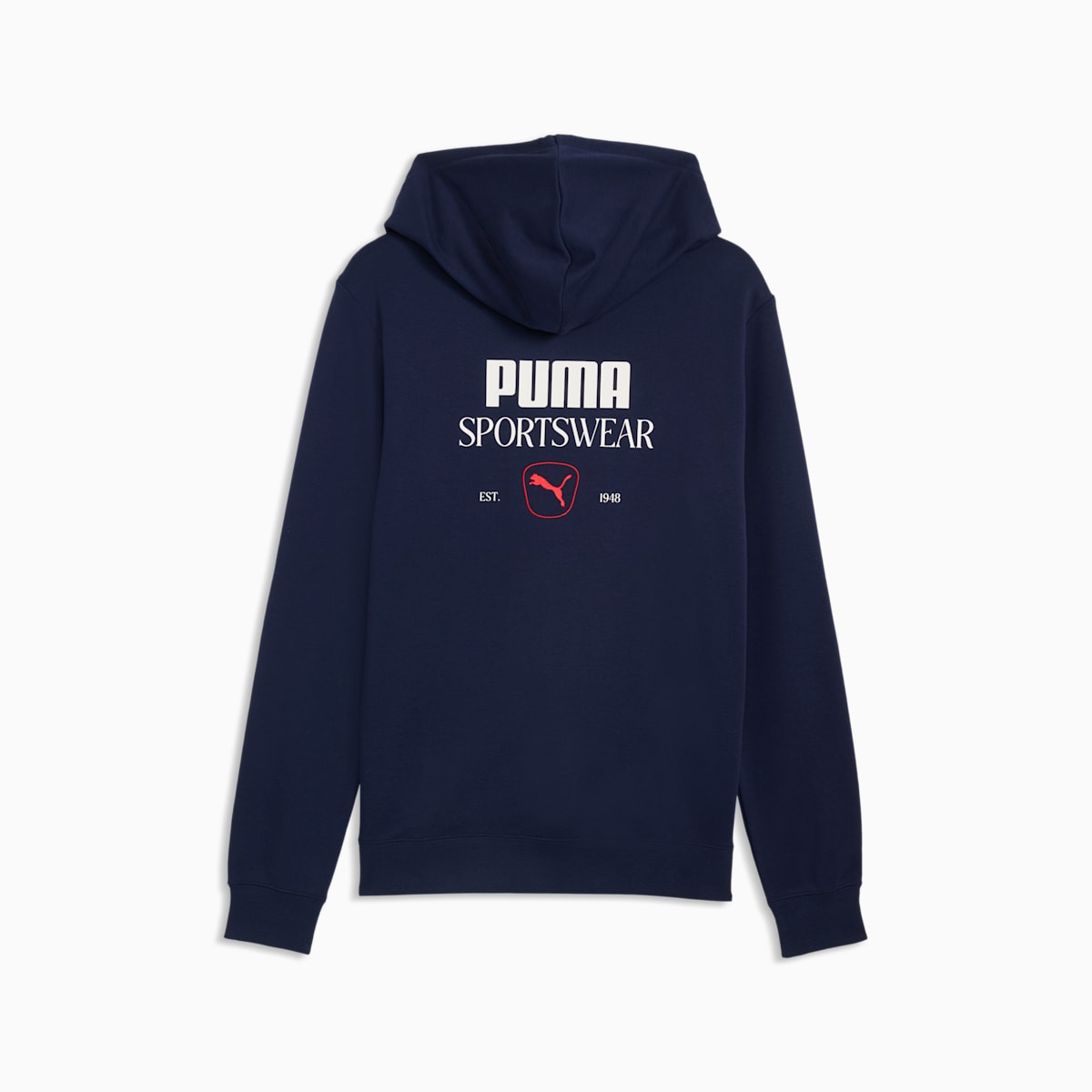 PUMA Class Men's Graphic Full-Zip Hoodie - PUMA Navy - back on white background