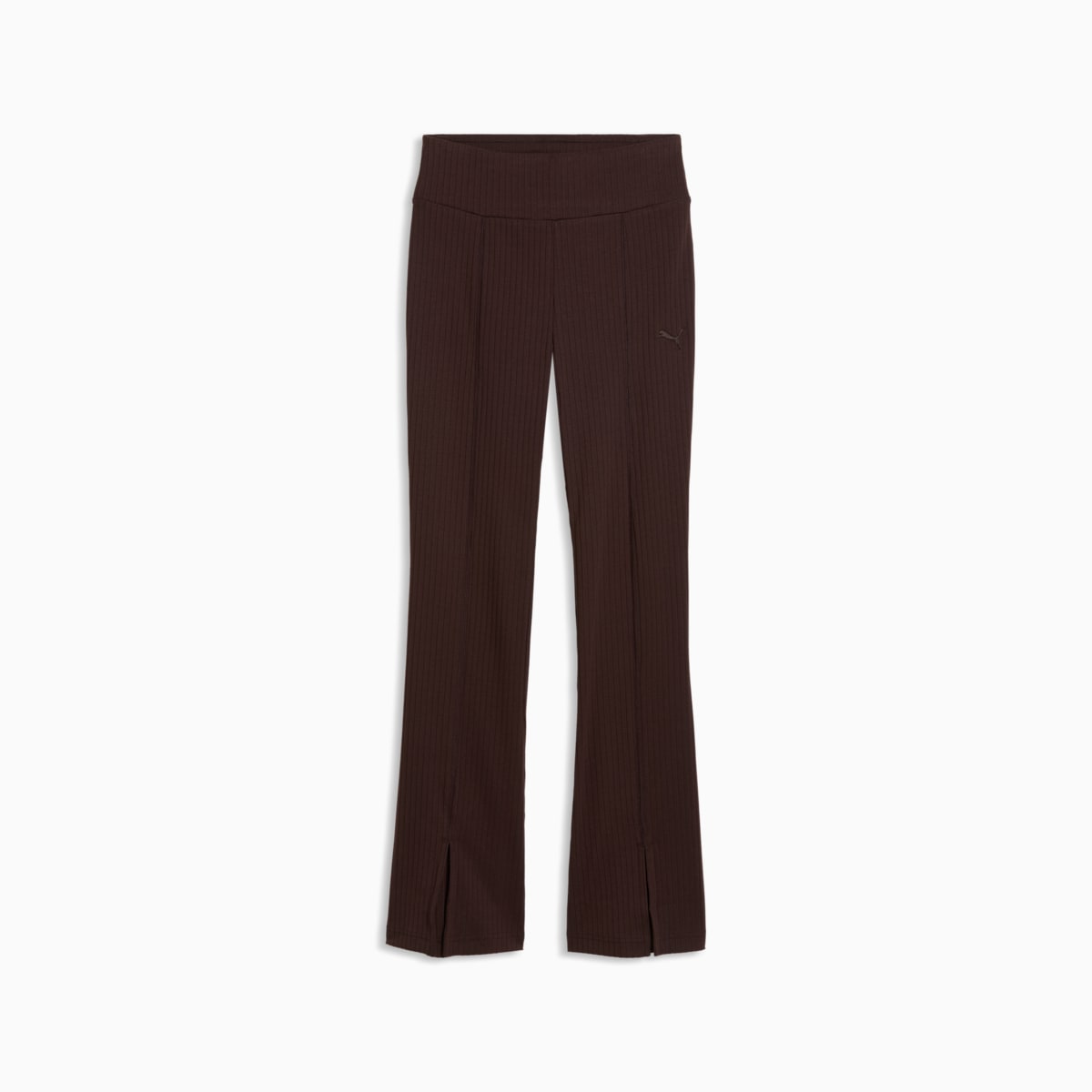 HER Women's Rib Flared Leggings - Chocolate Fondue - front on white background