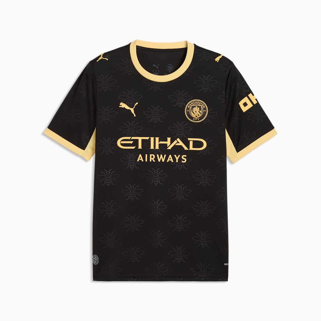 Manchester City 26/27 Away Jersey Men - PUMA Black-Flaxen - front on white background