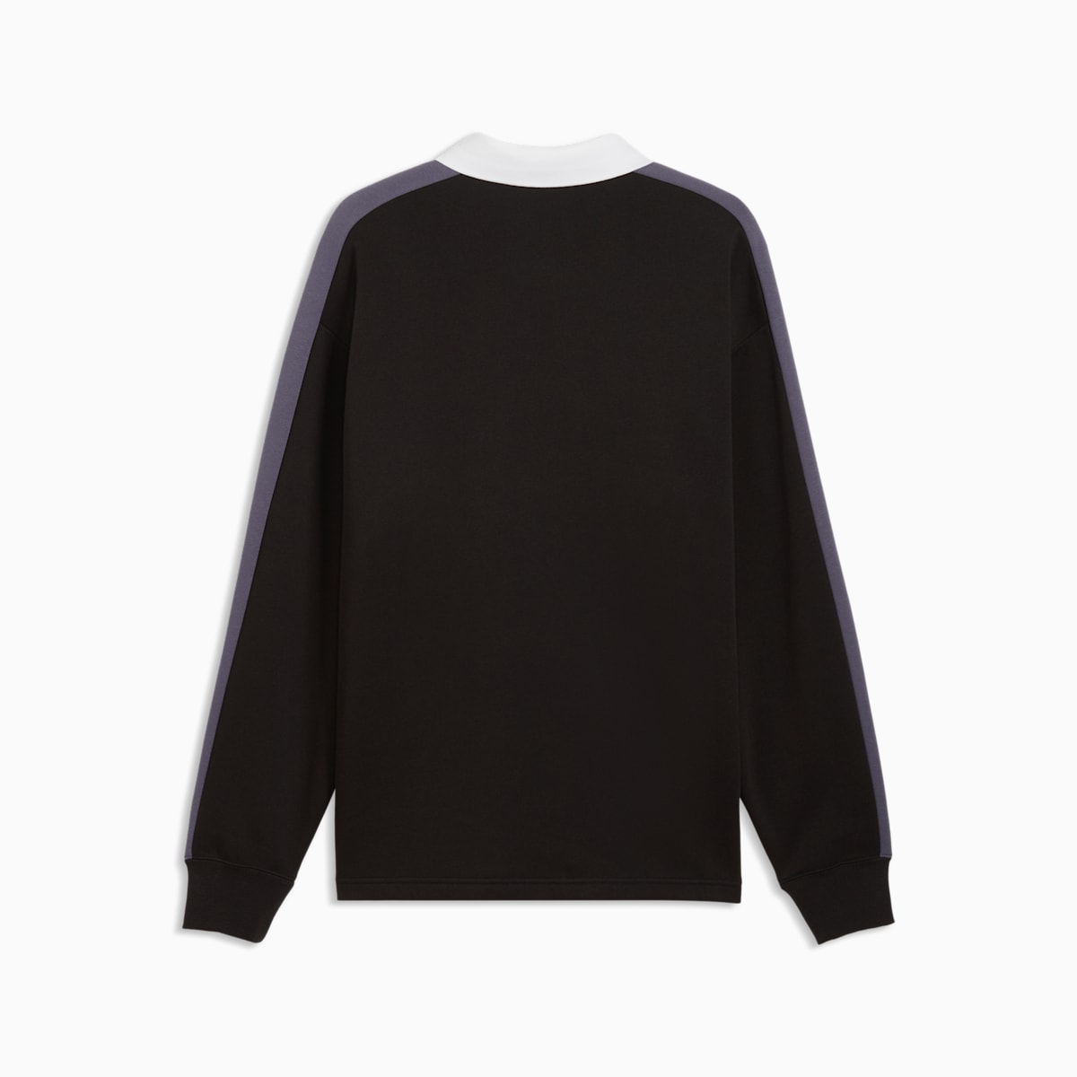 T7 Men's Relaxed Polo Crew Neck Sweatshirt - PUMA Black - back on white background