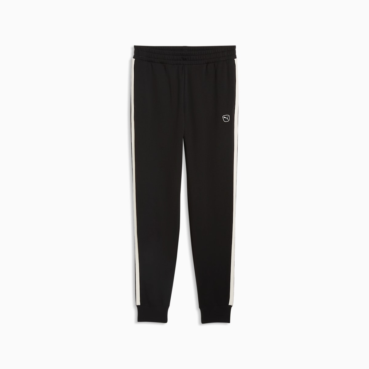 Essentials Elevated Men's Sweatpants - PUMA Black-warm white - front on white background
