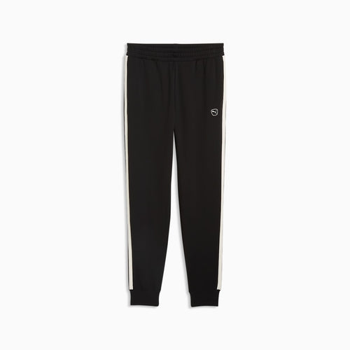 Essentials Elevated Men's Sweatpants - PUMA Black-warm white - front on white background
