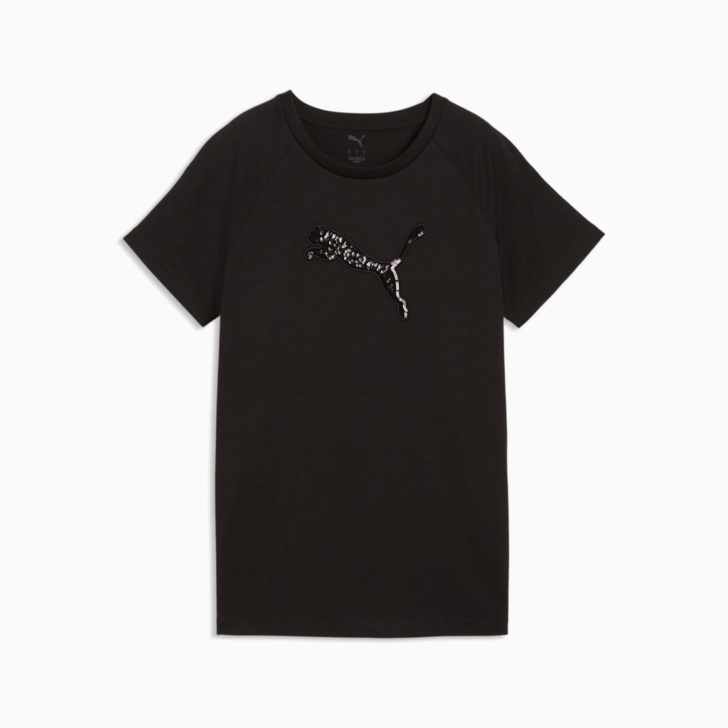Essentials Sequins Tee Women - PUMA Black - front on white background