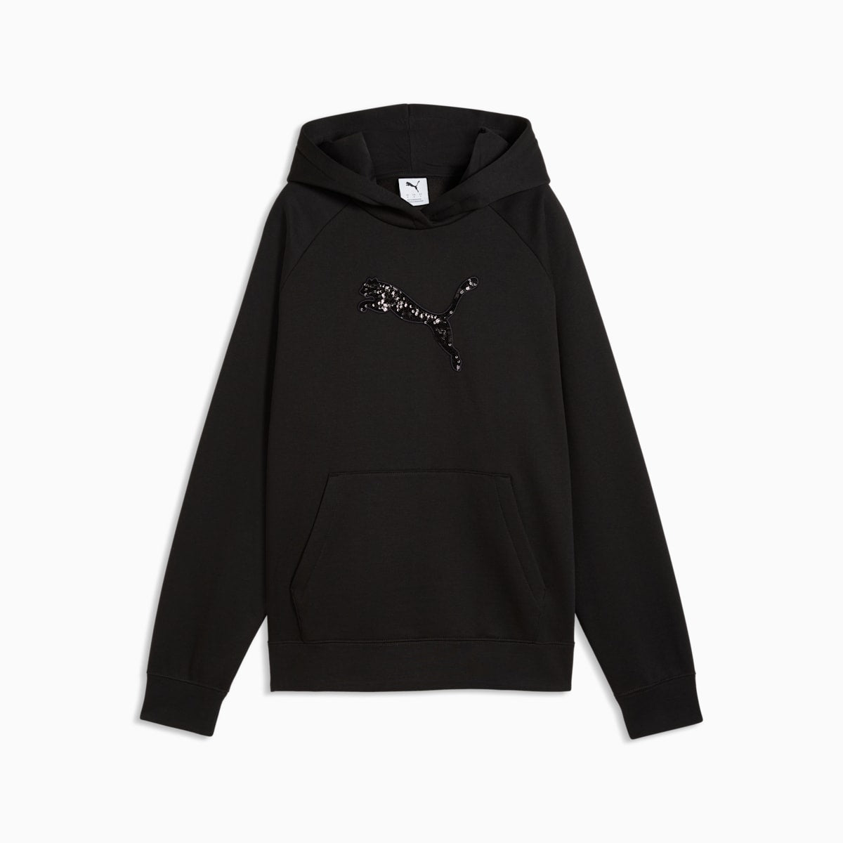 Essentials Women's Sequin Hoodie - PUMA Black - front on white background