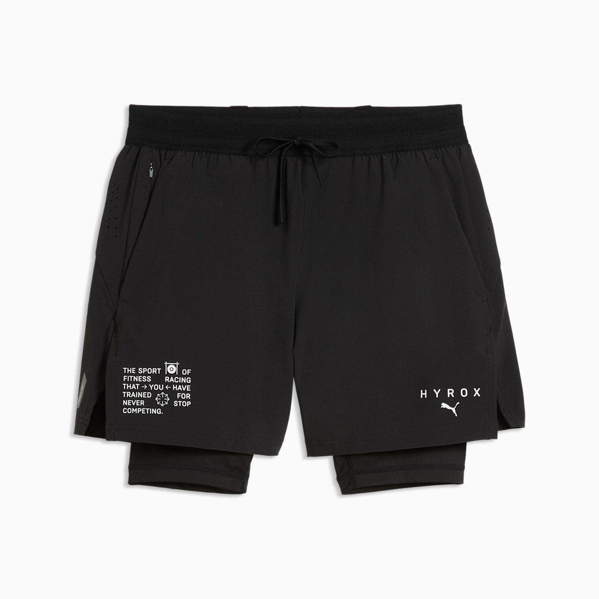 PUMA x HYROX PWRMODE 2-in-1 Shorts Men - PUMA Black - front on white background
