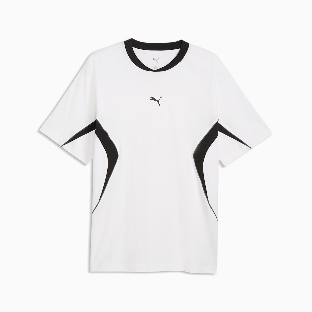 PUMA Sport Relaxed Colourblocked Tee Men - PUMA White - front on white background