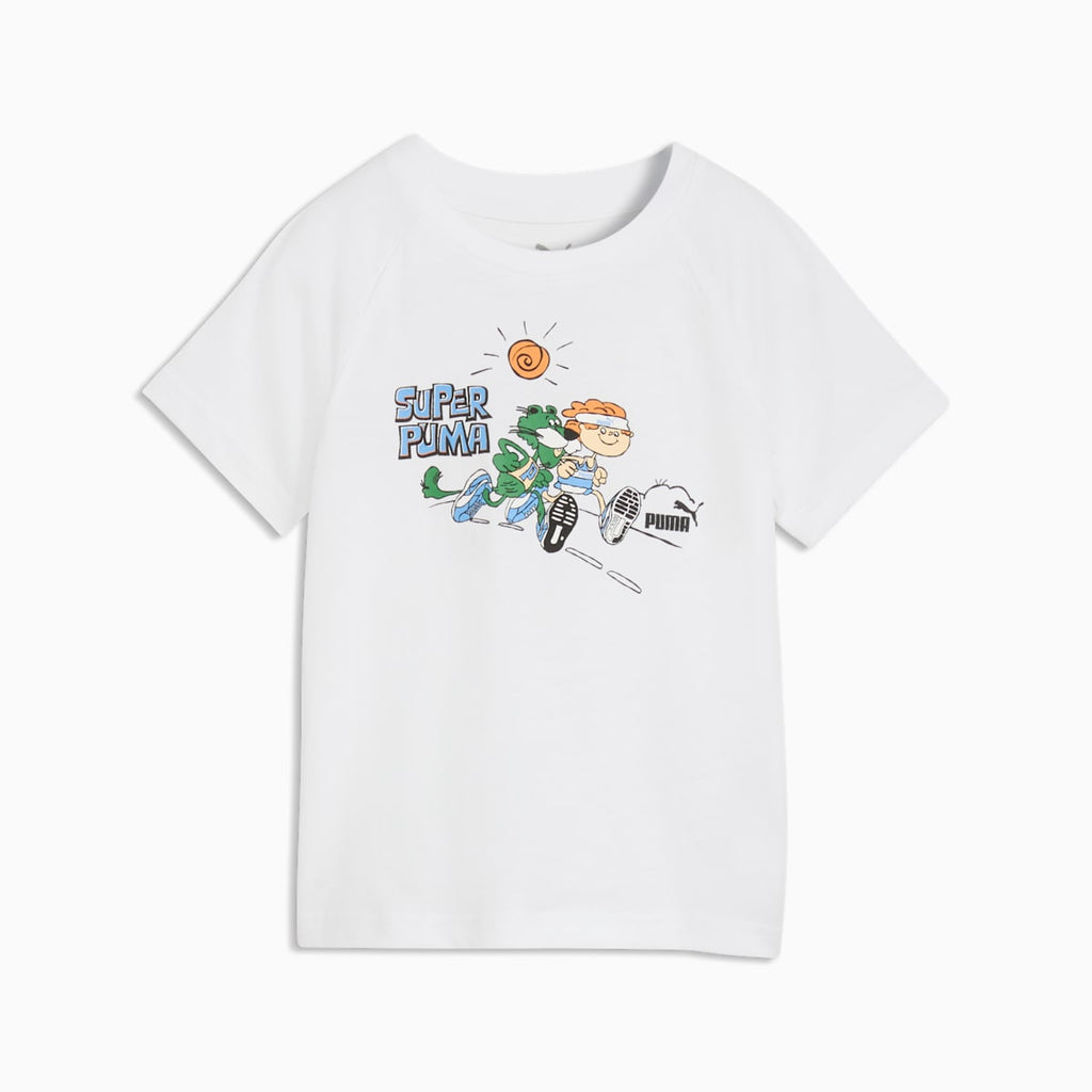 PUMA Kids Graphic Tee - PUMA White - front on white background