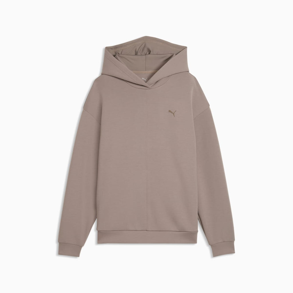 PUMA Women's Clothing Training, HOODIE - Mouse Gray - front on white background