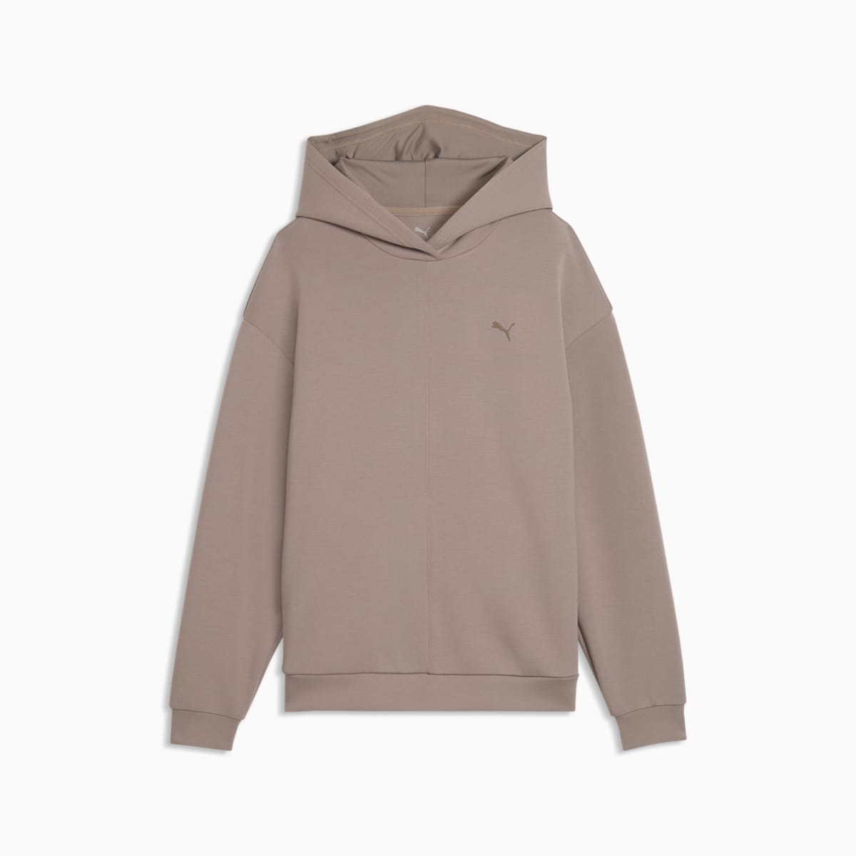 PUMA Women's Clothing Training, HOODIE - Mouse Gray - front on white background