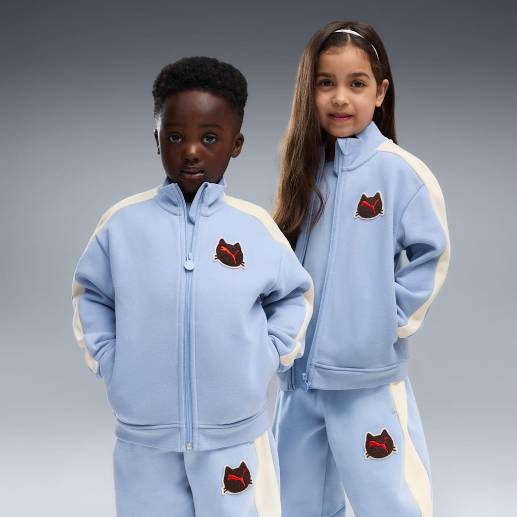 Imaginary Friend Little Kids' T7 Relaxed Zip-Up Jacket - Chambray Blue - on model