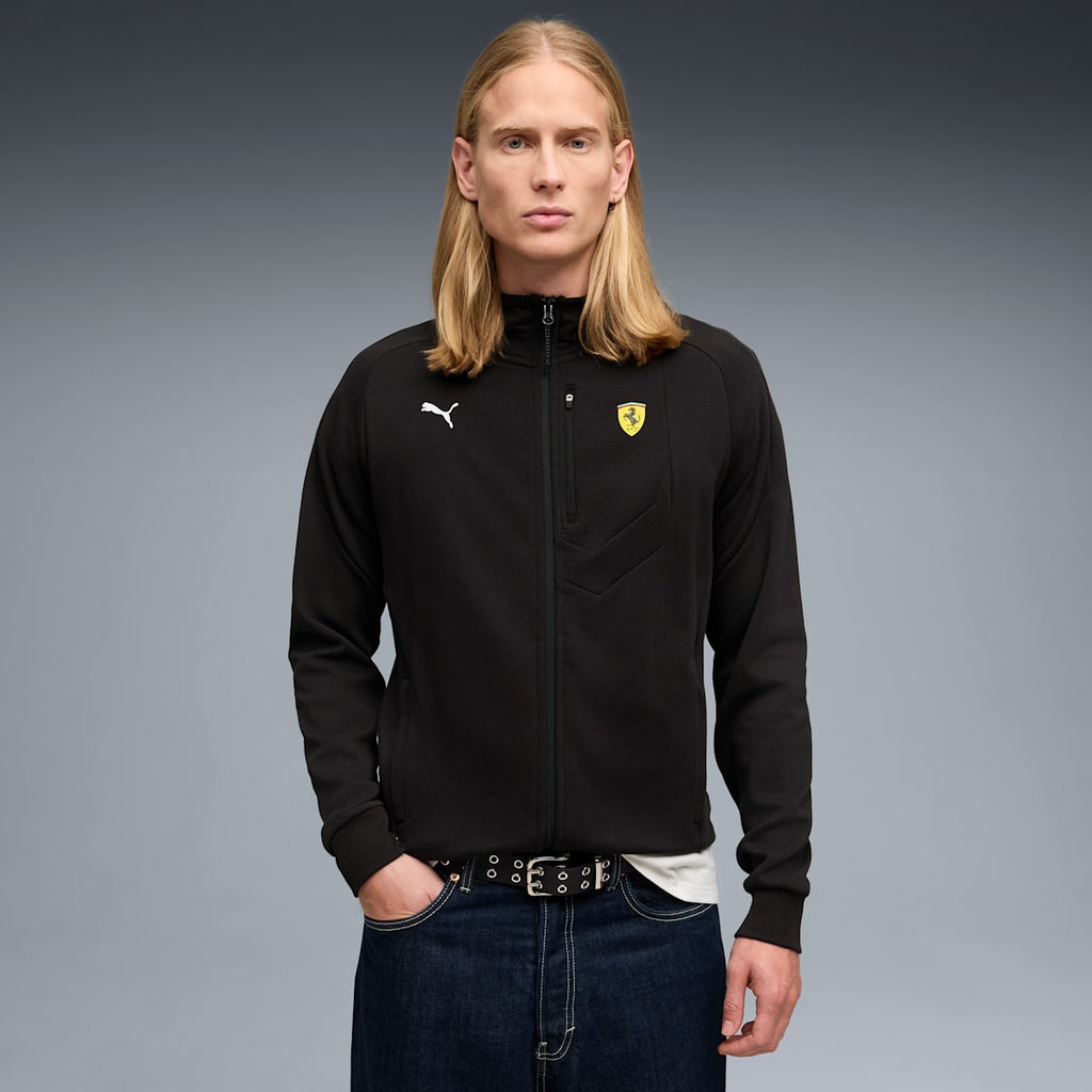 Scuderia Ferrari Men's Hooded Jacket - PUMA Black - on model