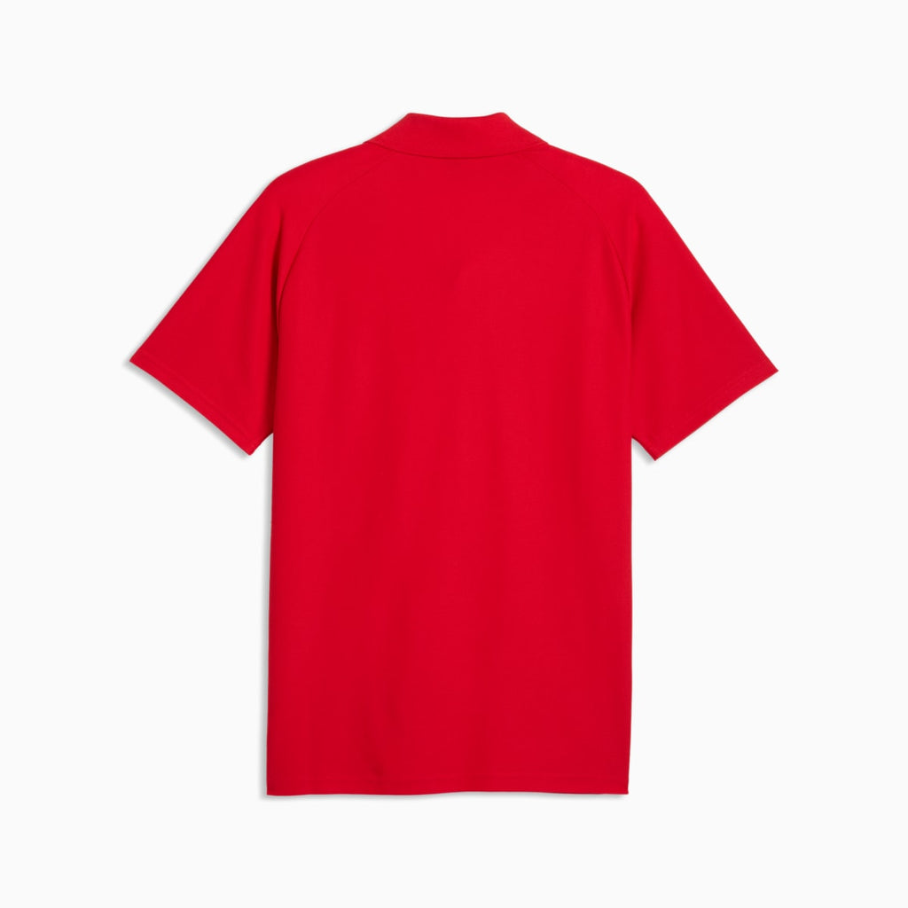 Scuderia Ferrari Tech Polo Men - Rosso Corsa - back on white background