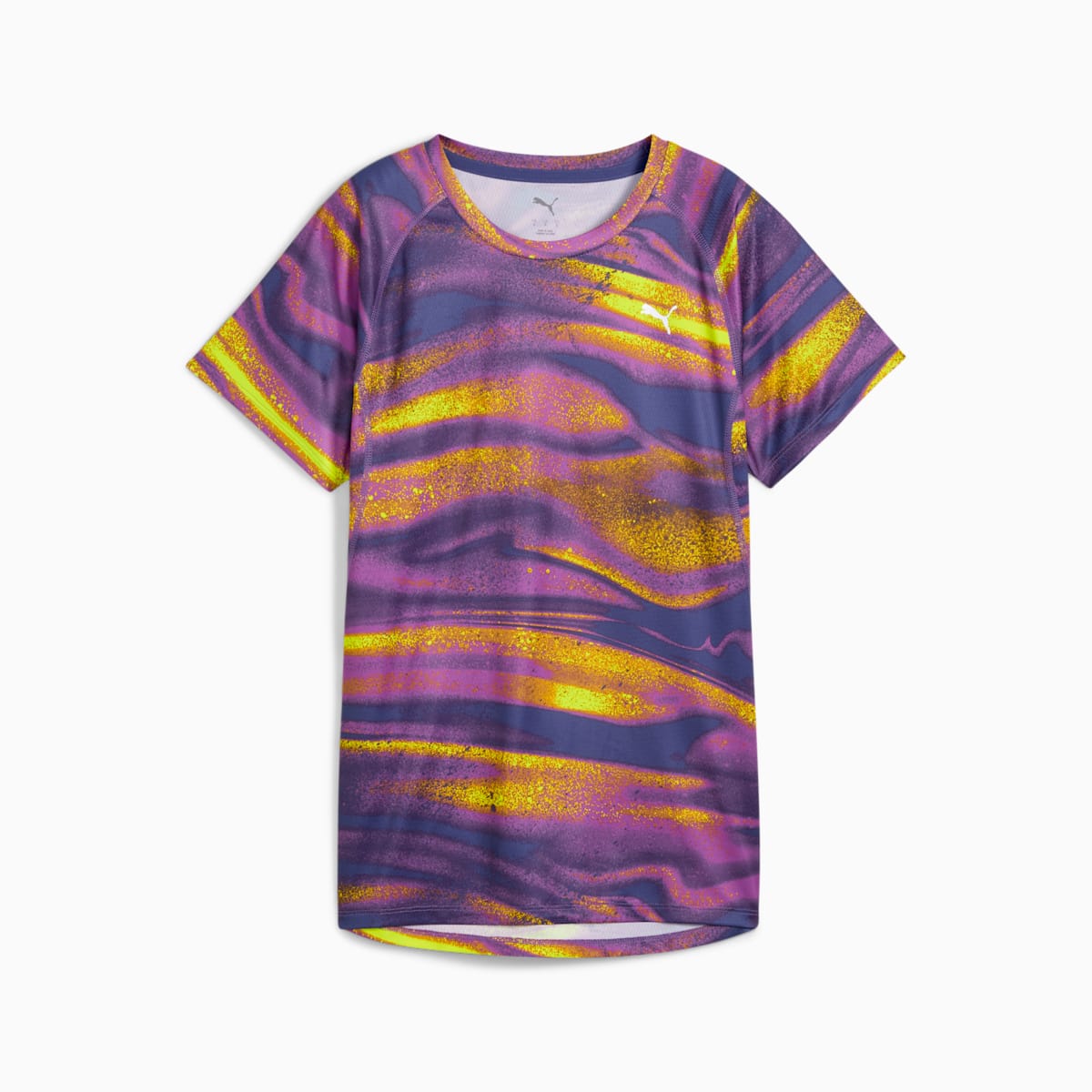 W RUN VELOCITY AOP TEE (POLY) Wild Berry front view