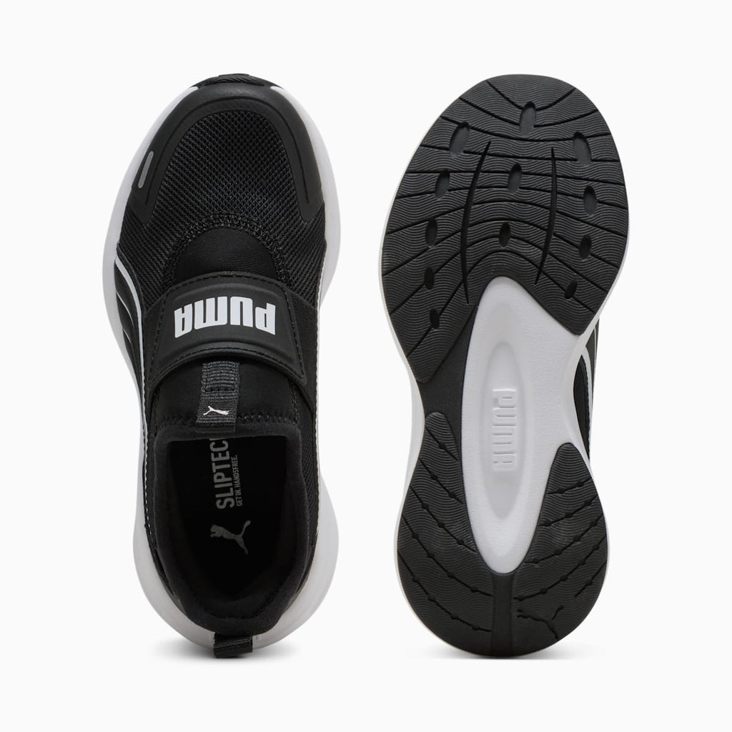 PUMA Kruz PROFOAM 2 SLIPTECH Running Shoes Kids - PUMA Black-PUMA White - Side Profile - Medial