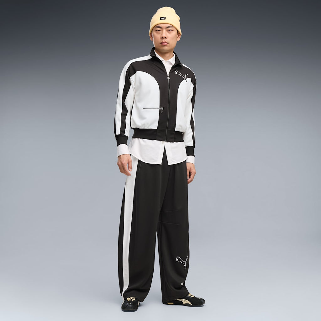 T7 Love Of The Cat Men's Barrel Track Pants - PUMA Black - on model
