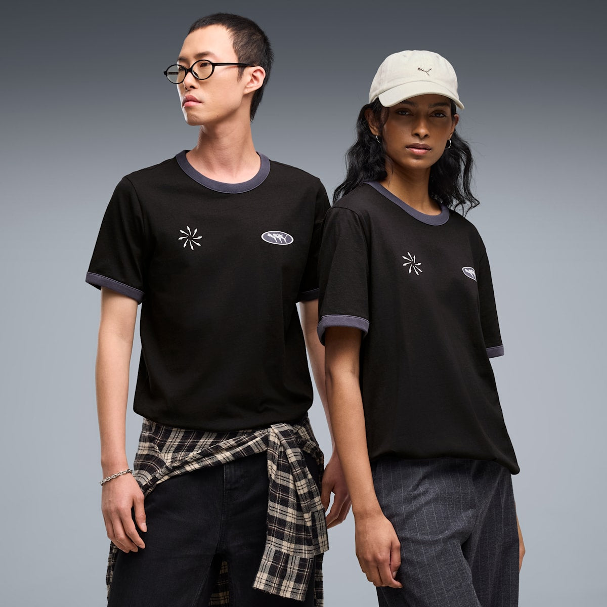 FUTURE.PUMA.ARCHIVE Ringer Tee Unisex - PUMA Black - on model