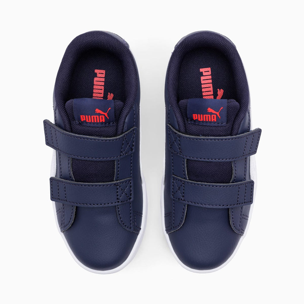 PUMA Rickie Classic V PS Kids Shoes - PUMA Navy-PUMA White-PUMA Red - Back / Heel View