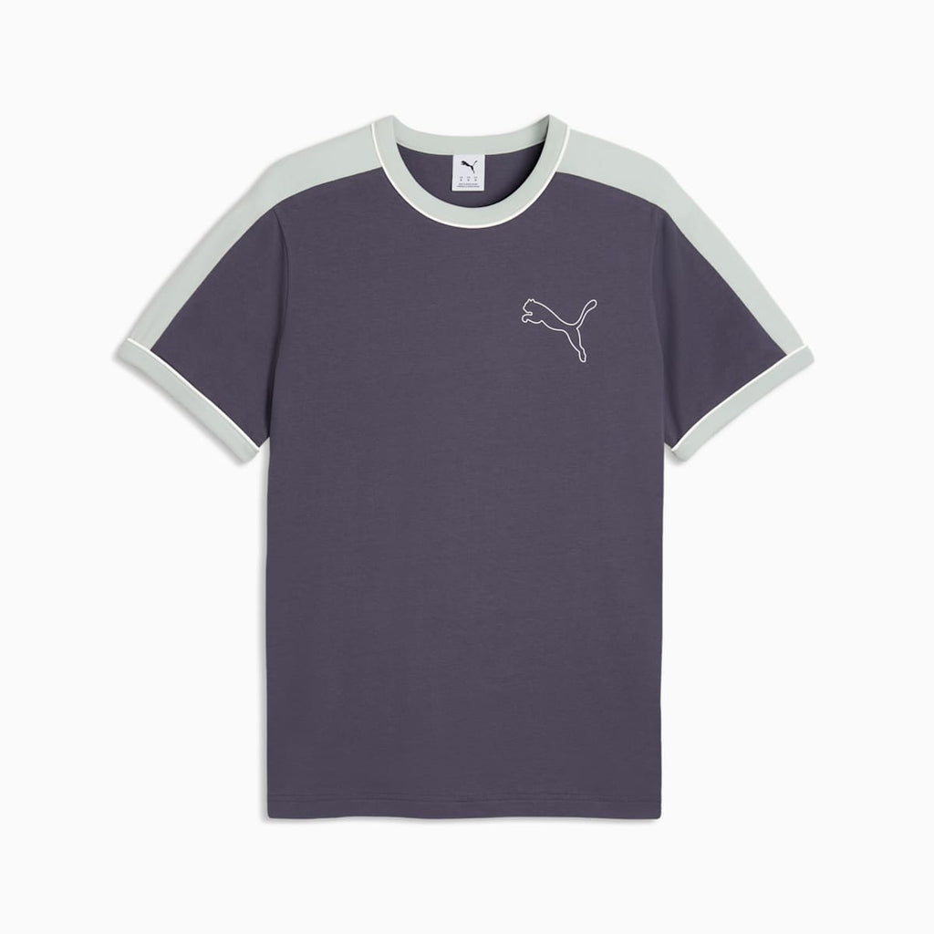 T7 Love Of The Cat Ringer Tee Men - Inky Depths-Créme De Mint - front on white background