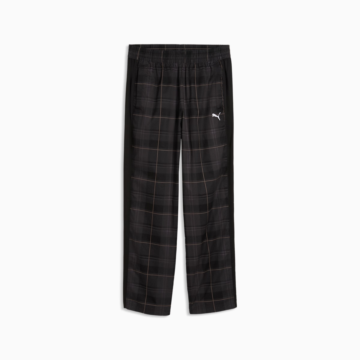 T7 Relaxed Tartan Track Pants Men - PUMA Black - front on white background