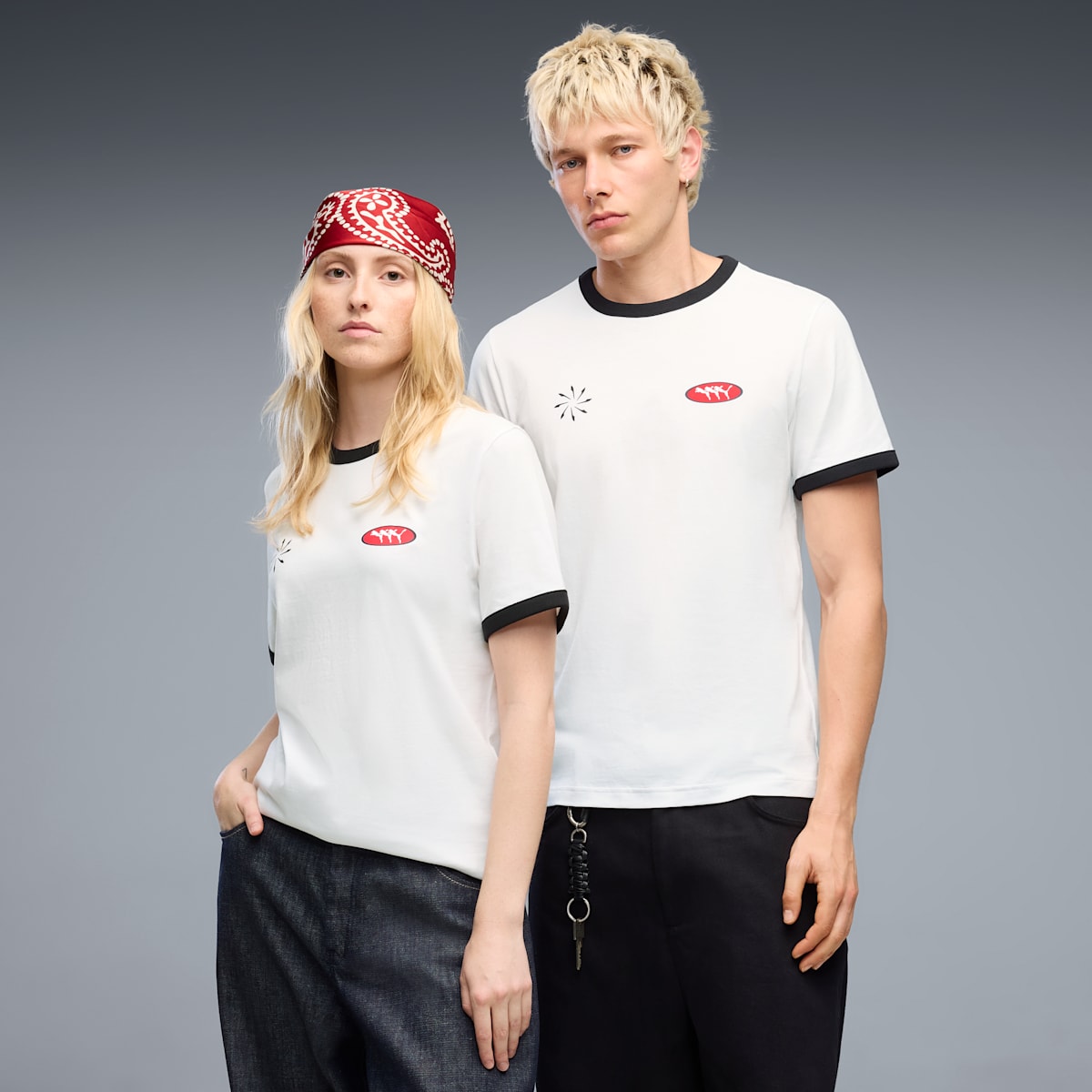 FUTURE.PUMA.ARCHIVE Ringer Tee Unisex - PUMA White - on model