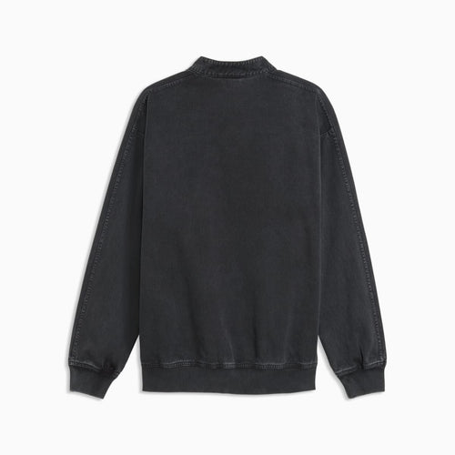 FUTURE.PUMA.ARCHIVE Relaxed Washed Twill T7 Track Jacket - PUMA Black - back on white background