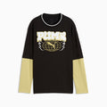 MID 90s Relaxed Layered Long Sleeve Tee Youth - PUMA Black - front on white background