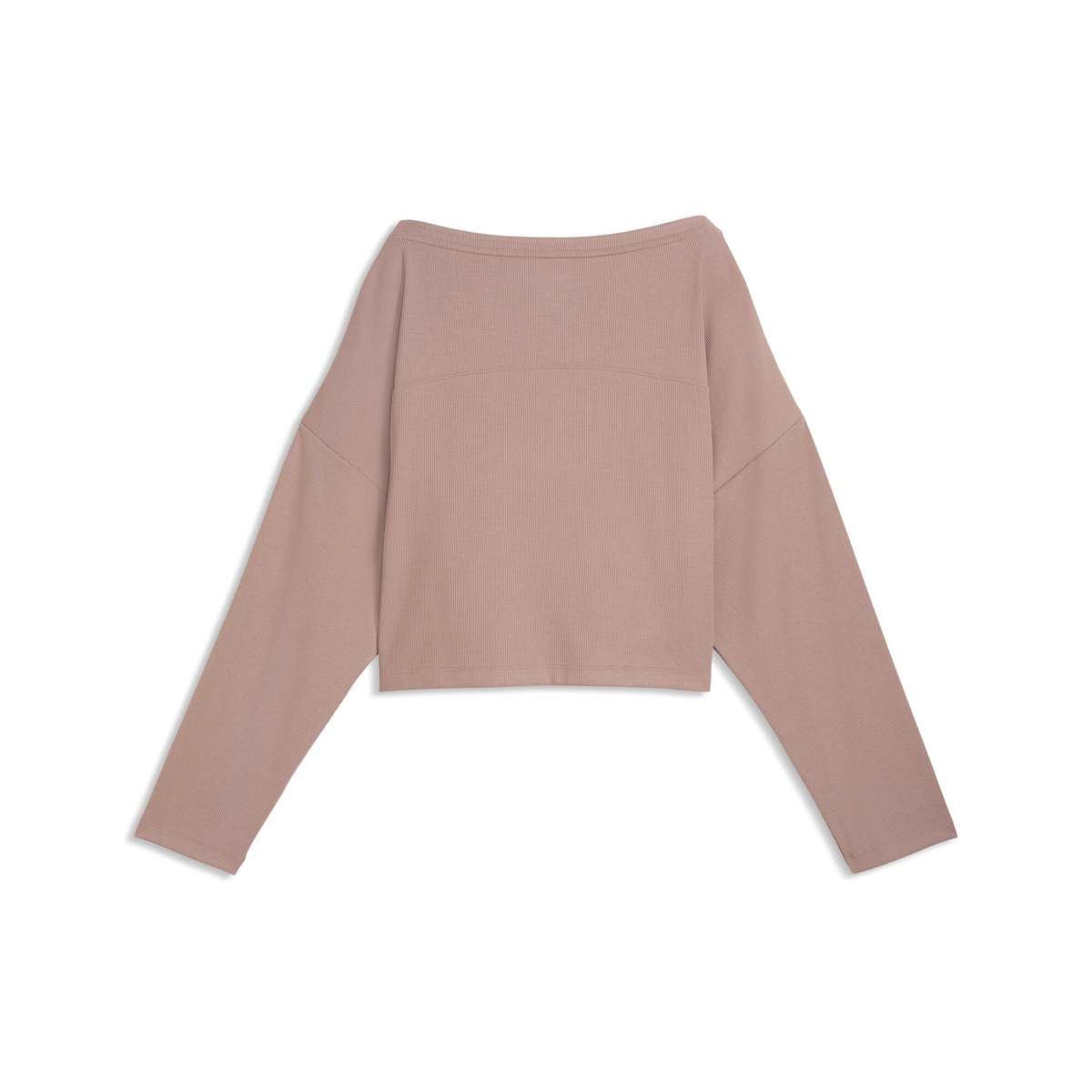 CLOUDSPUN Rib Slouchy Long-Sleeve Tee Women - Sandstone back view