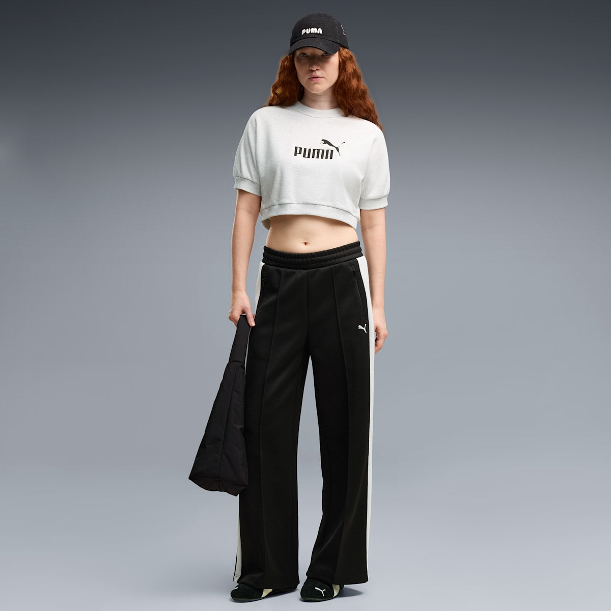 T7 ALWAYS ON Women's Wide Leg Pants - PUMA Black - on model