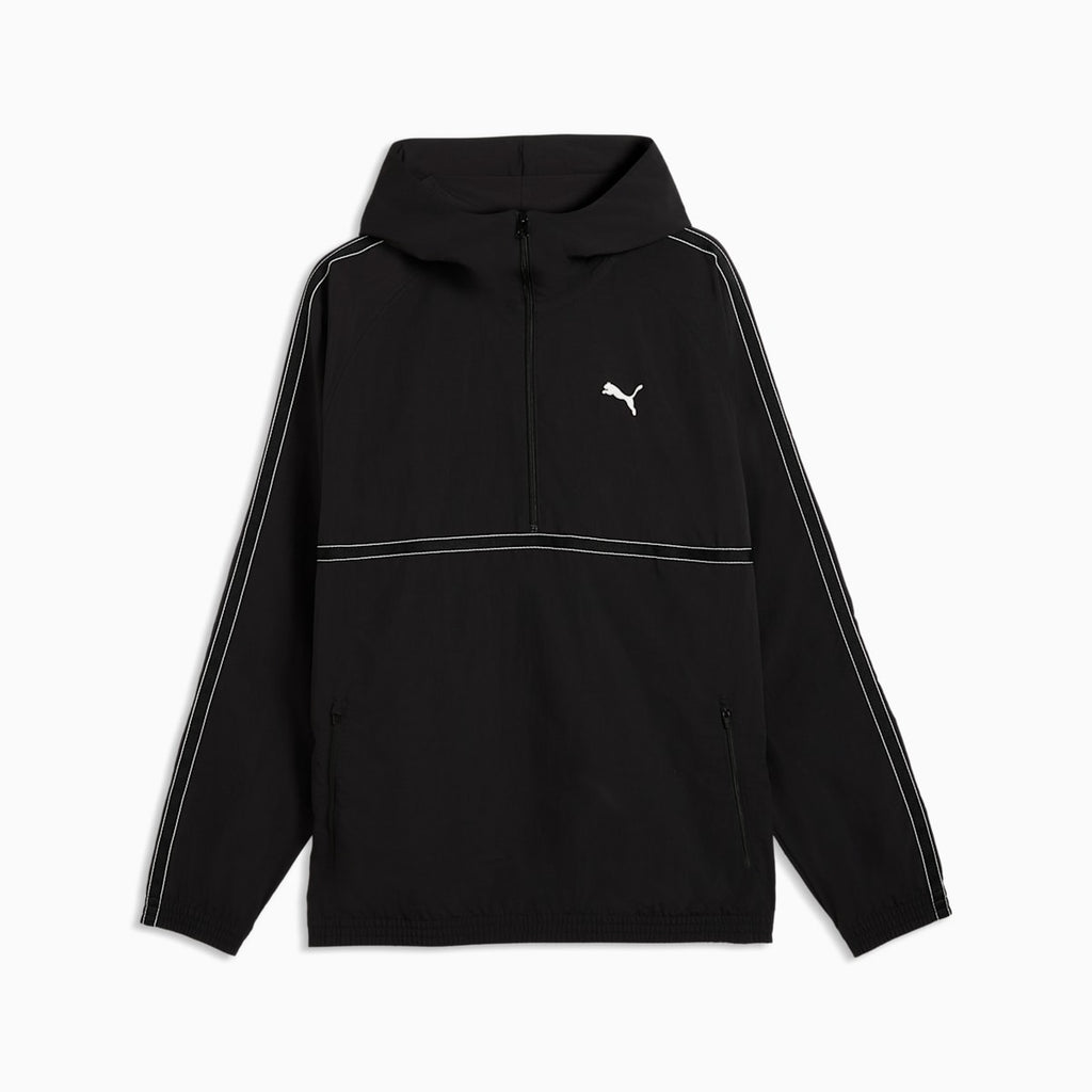 PUMA Class Men's Relaxed Pinnacle Half-Zip Hoodie - PUMA Black - front on white background