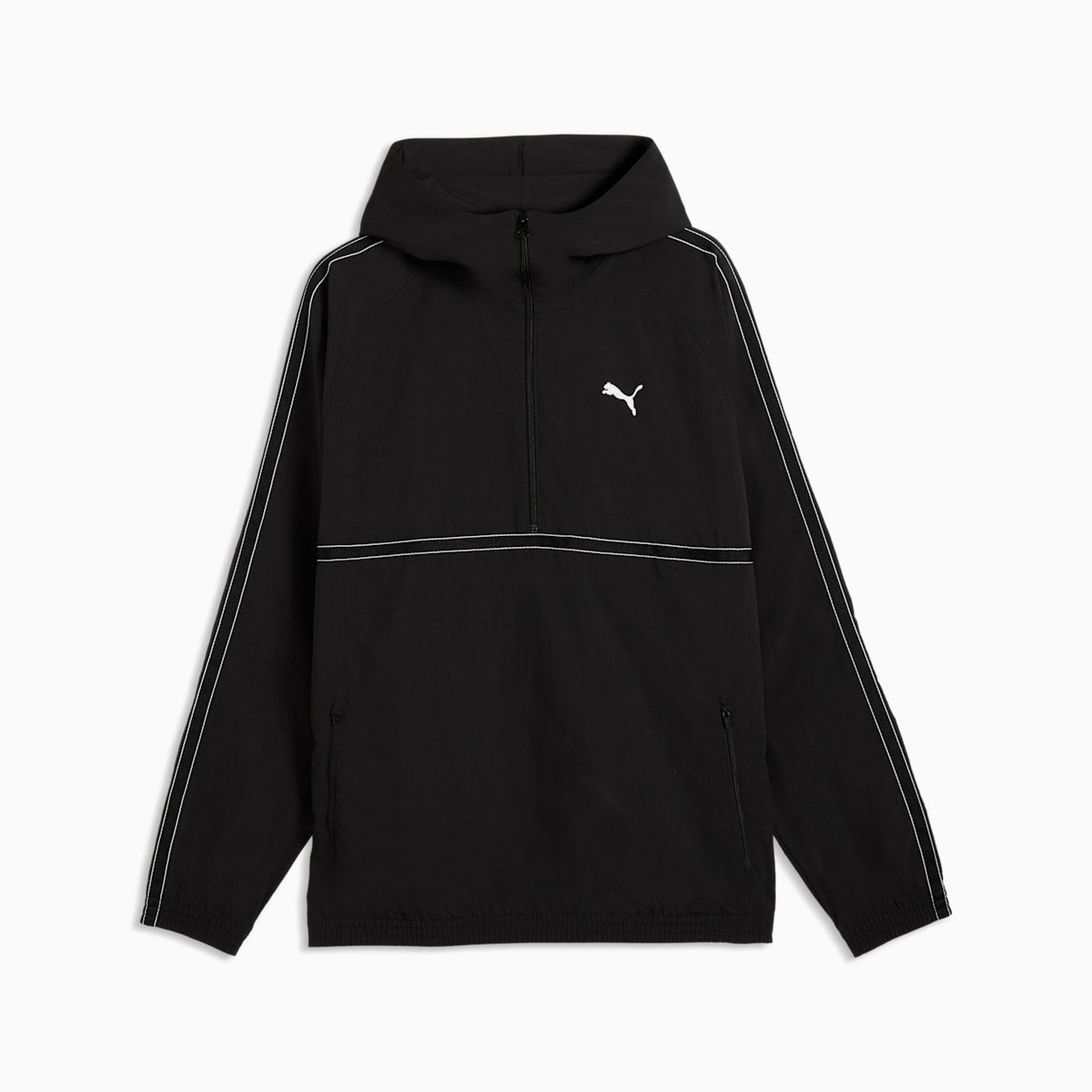 PUMA Class Men's Relaxed Pinnacle Half-Zip Hoodie - PUMA Black - front on white background