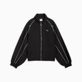 T7 Balloon-Sleeve Piping Relaxed Woven Track Jacket Women - PUMA Black front view
