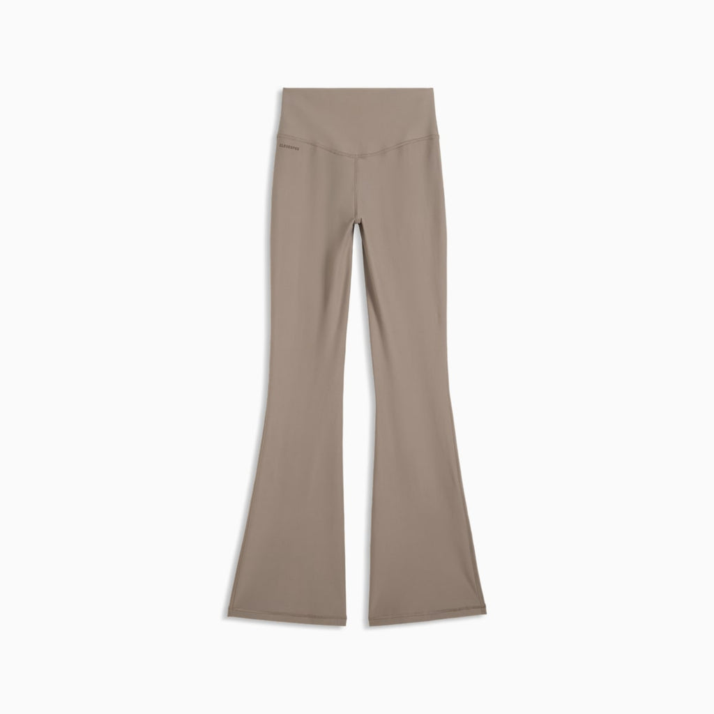 CLOUDSPUN High Waisted Flared Tights Women - Mouse Gray - back on white background