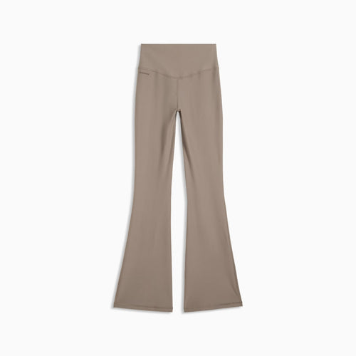 CLOUDSPUN High Waisted Flared Tights Women - Mouse Gray - back on white background