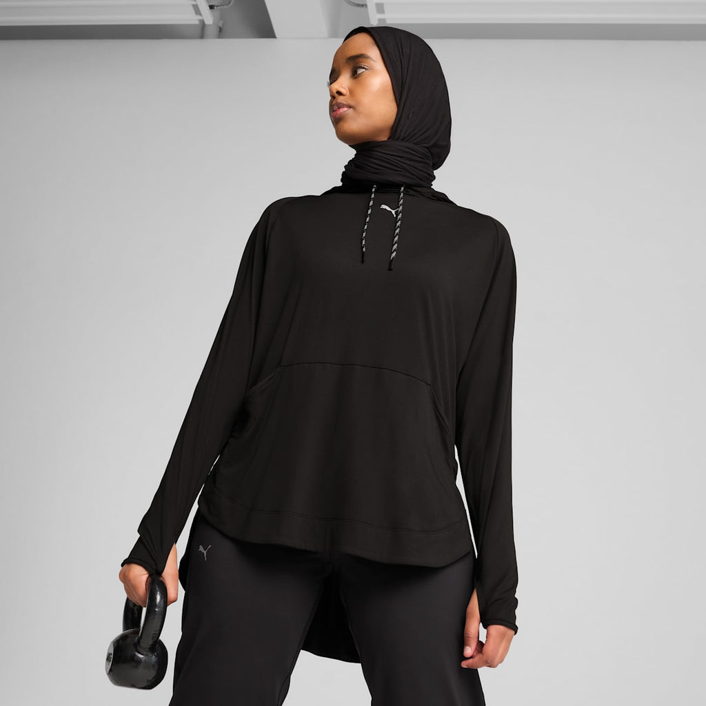MODEST Hoodie Women - PUMA Black - on model