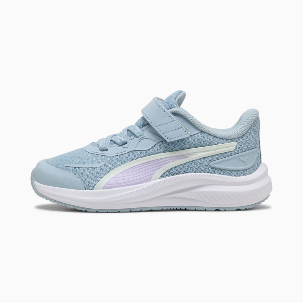 PUMA Skyrocket 2 Blaze Fade AC+ Infant Shoes - Light Blue-White-Lilac - Side Profile - Lateral