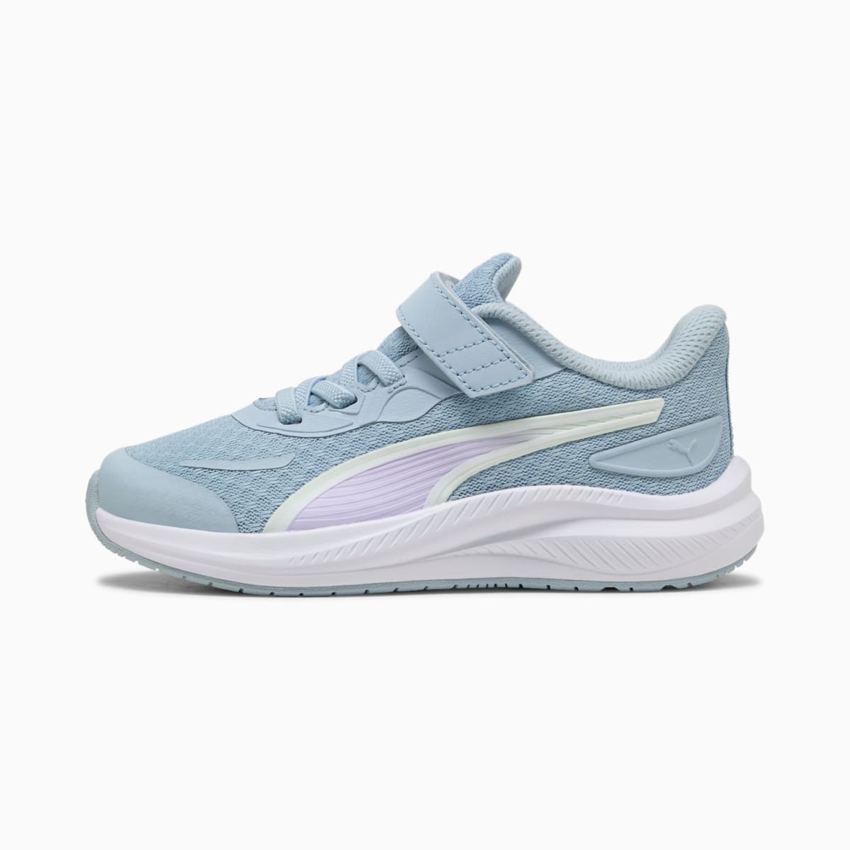 PUMA Skyrocket 2 Blaze Fade AC+ Infant Shoes - Light Blue-White-Lilac - Side Profile - Lateral