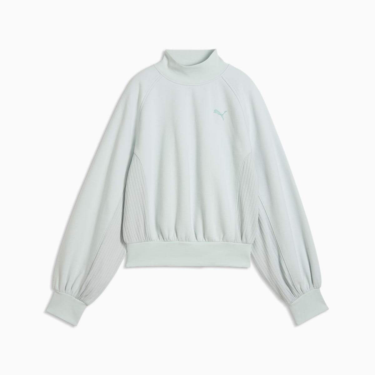 HER Relaxed Mock Neck Crew Sweatshirt Women - Créme De Mint - front on white background