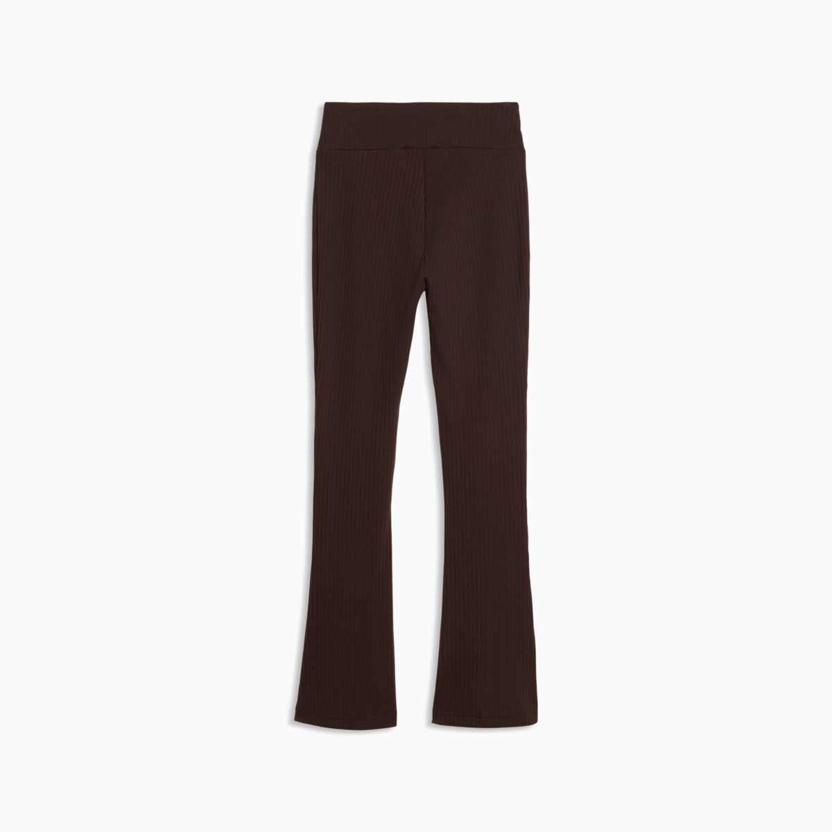 HER Women's Rib Flared Leggings - Chocolate Fondue - back on white background