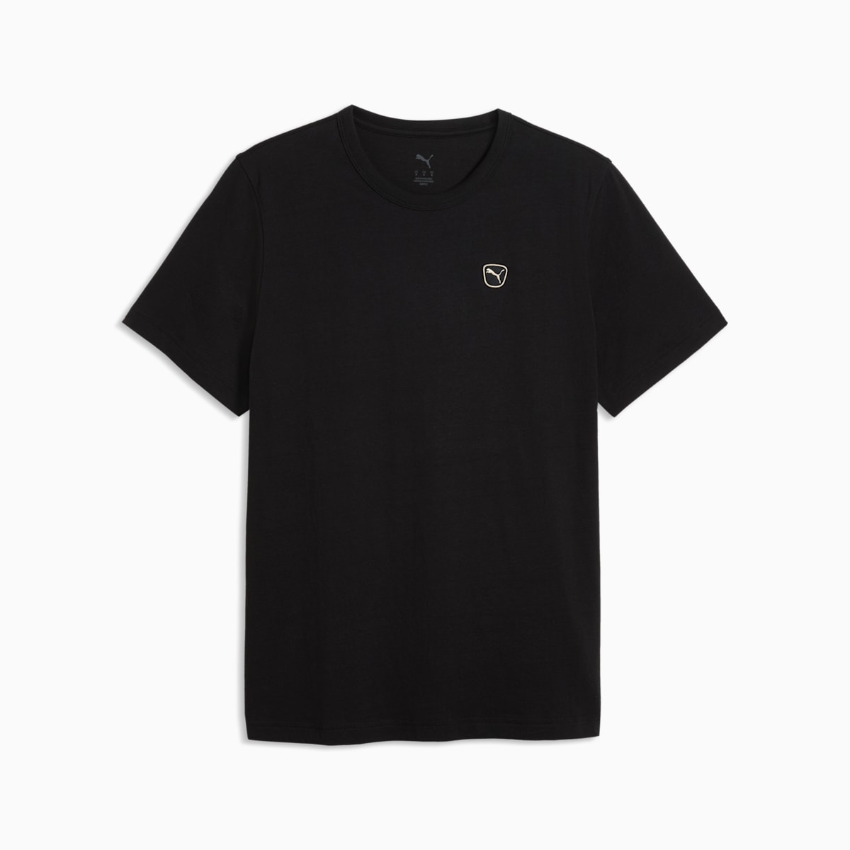 Essentials Elevated Tee Men - PUMA Black-warm white - front on white background
