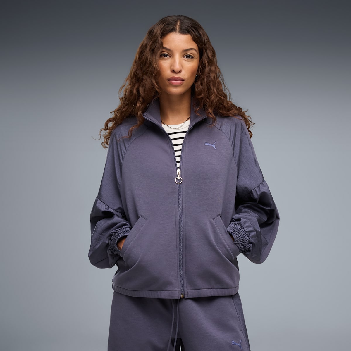 HER Women's Relaxed Full-Zip Jacket - Inky Depths - on model
