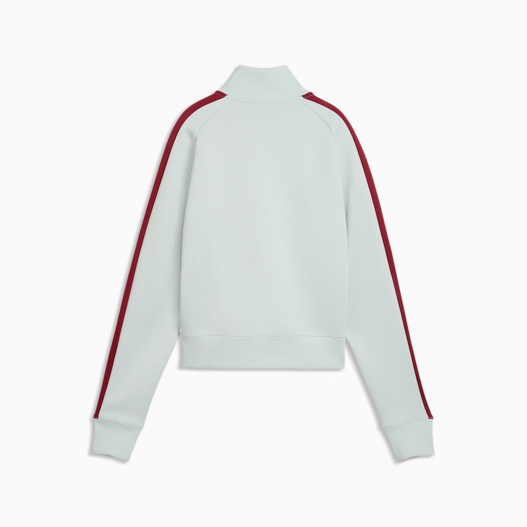 T7 ALWAYS ON Short Track Jacket Women - Créme De Mint-Garnet Glow - back on white background