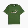PUMA Elevated Essentials Men's Relaxed Tee - Earthy Green - front on white background