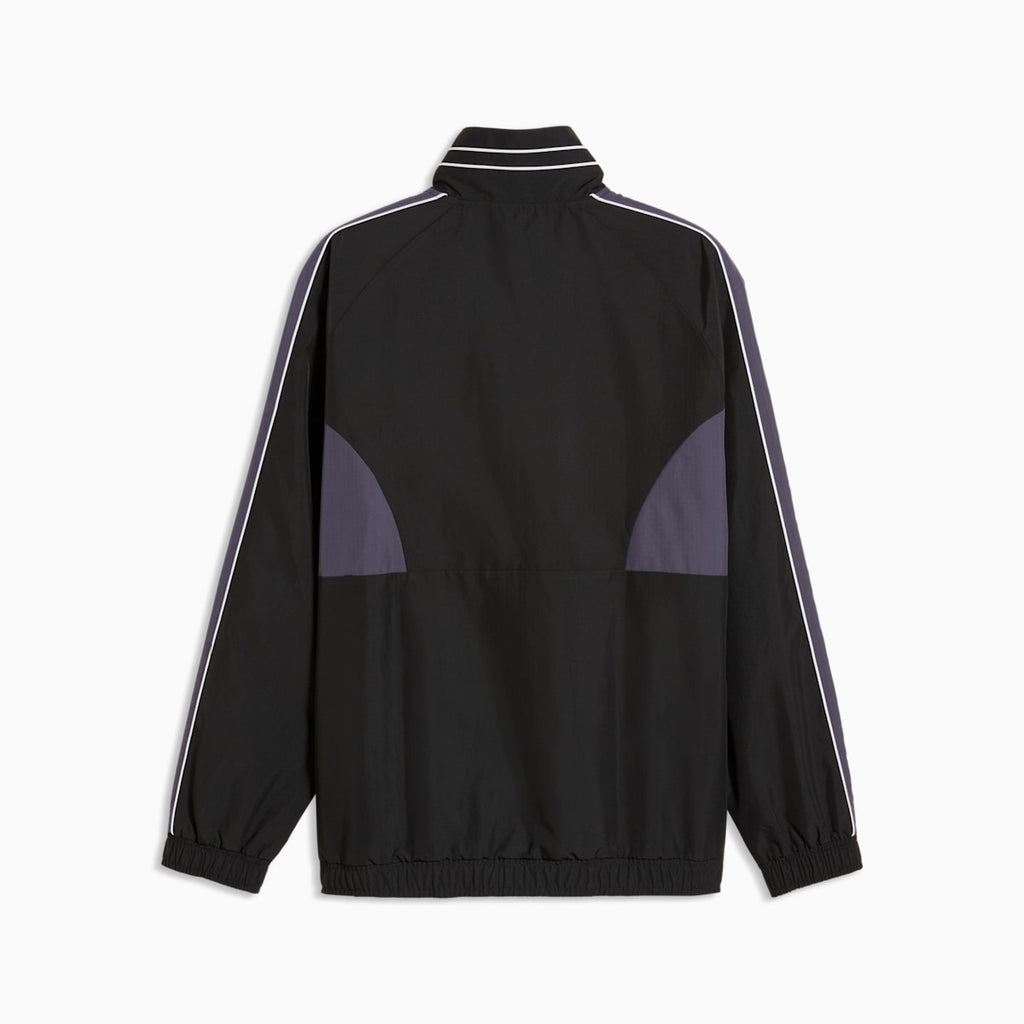 T7 Relaxed Woven Track Jacket Men - PUMA Black - back on white background