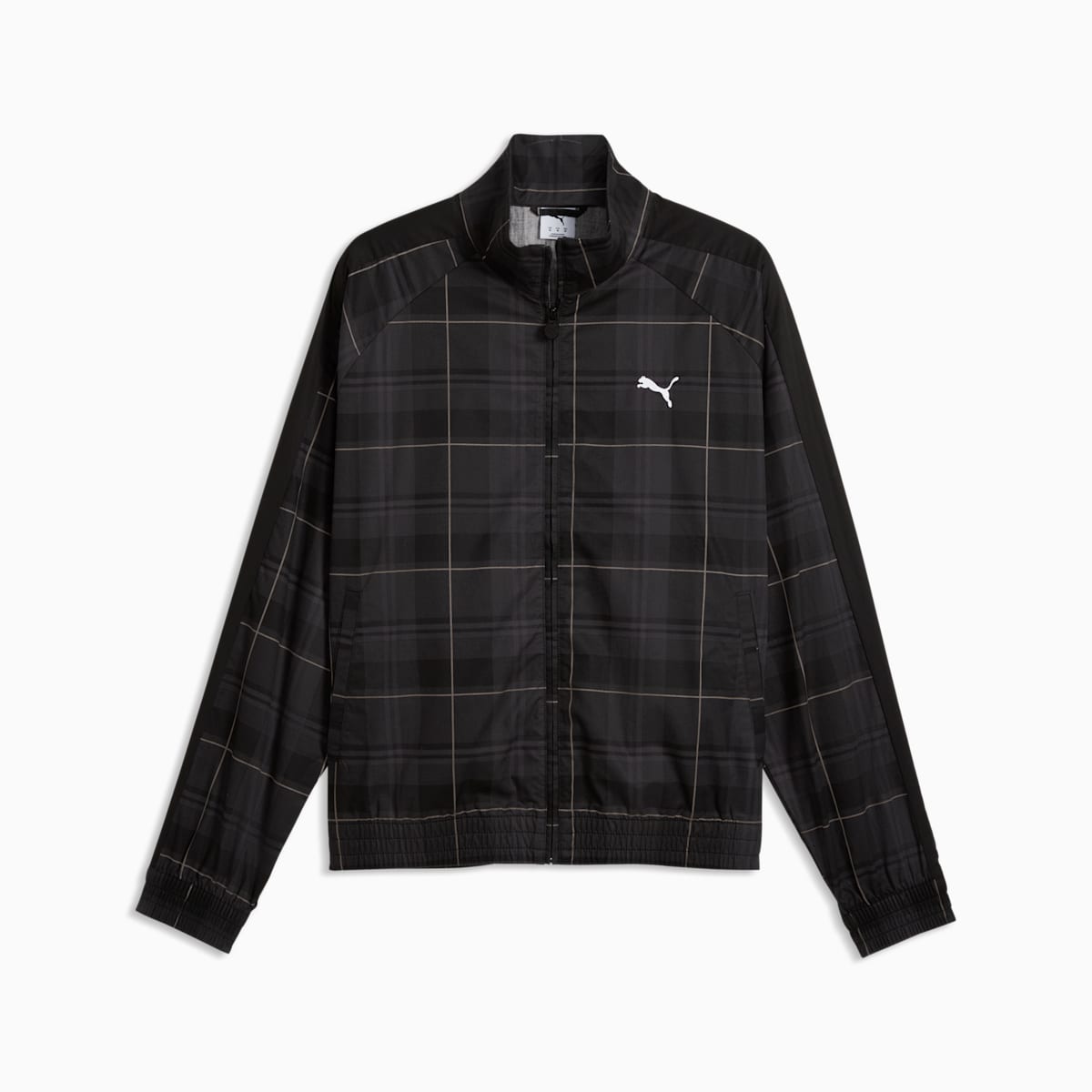 T7 Men's Relaxed Tartan T7 Track Jacket - PUMA Black - front on white background